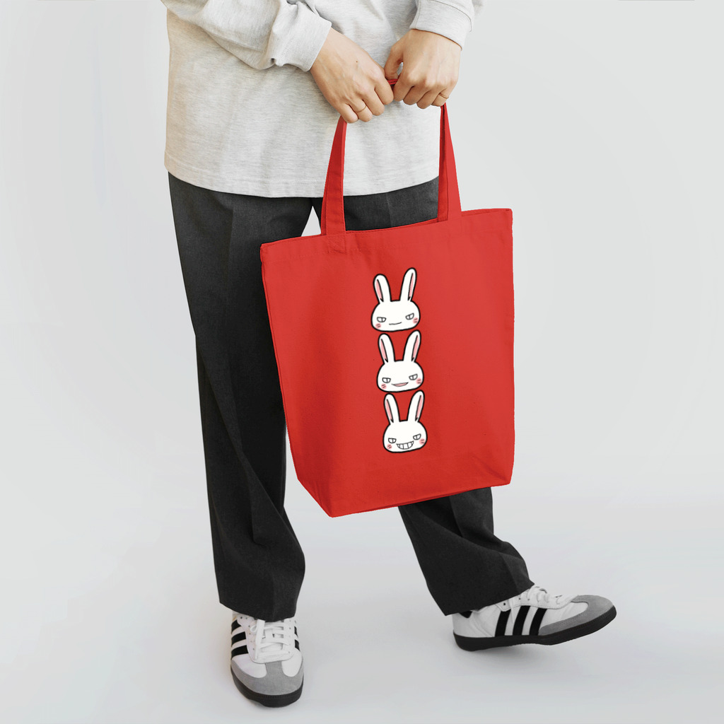 シシシFRIENDSのシシシうさぎ　顔３つ Tote Bag