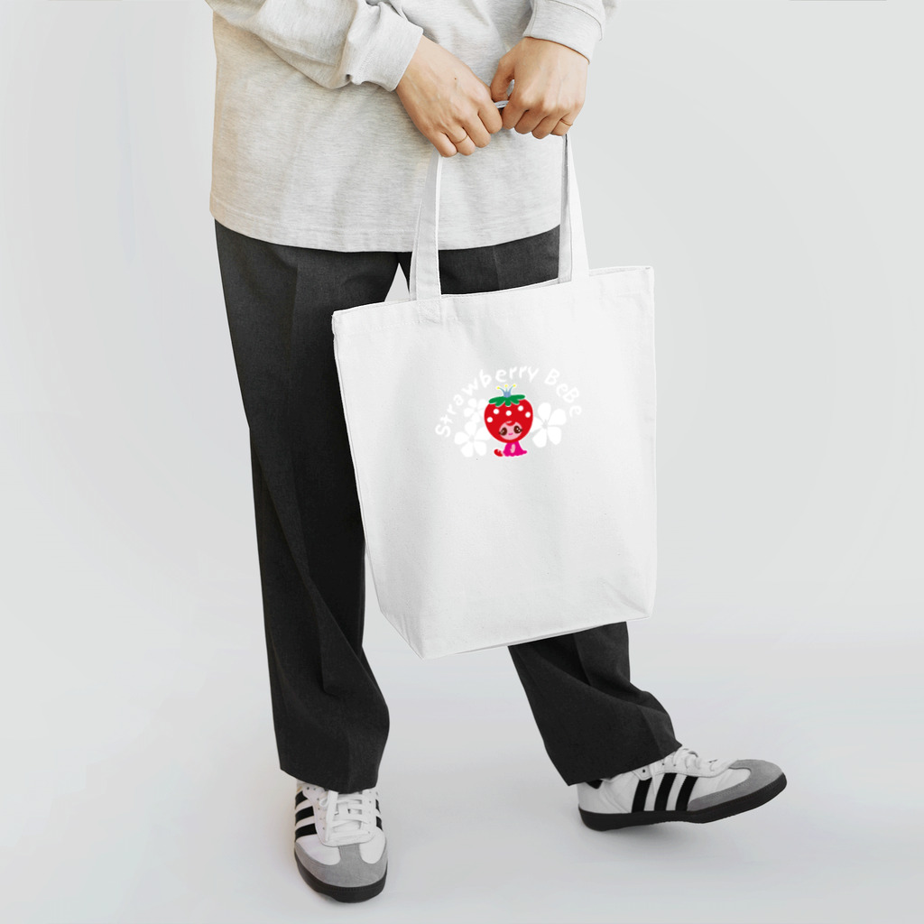 Illustrator Moca&Ram shopのいちごのお姫さまStrawberry BeBe🍓ストロベリーべべ Tote Bag