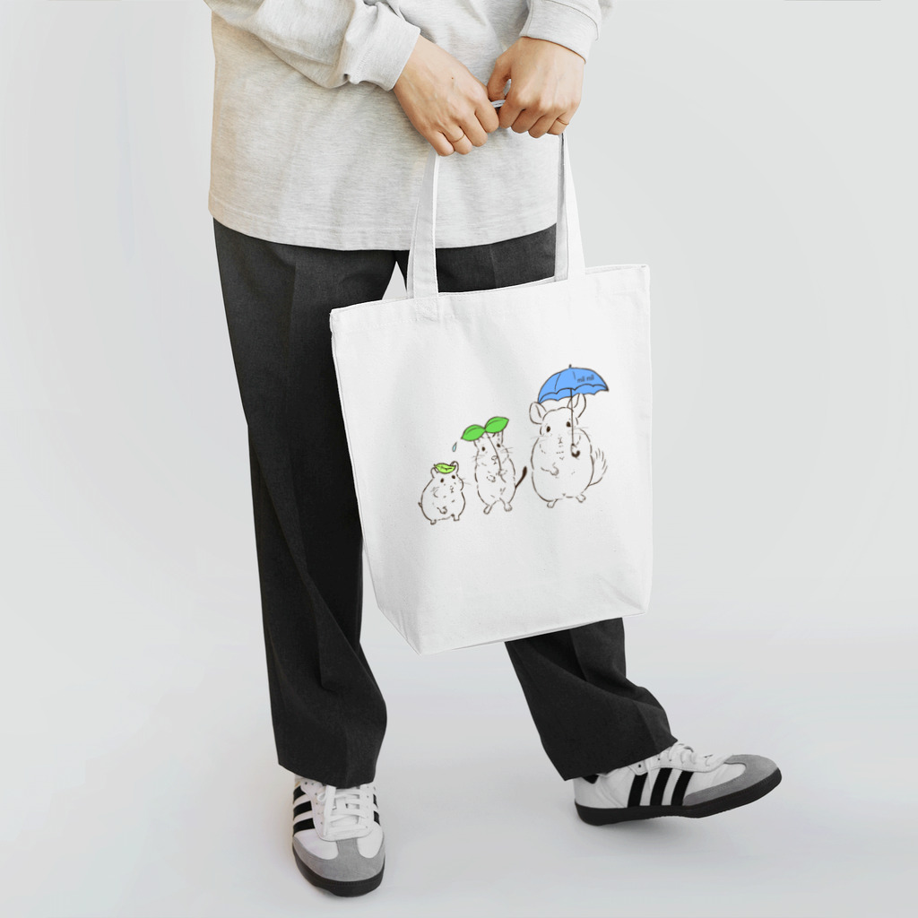 ぽこじろう雑貨店  mili mili (ミリミリ)の雨の日の小動物 Tote Bag