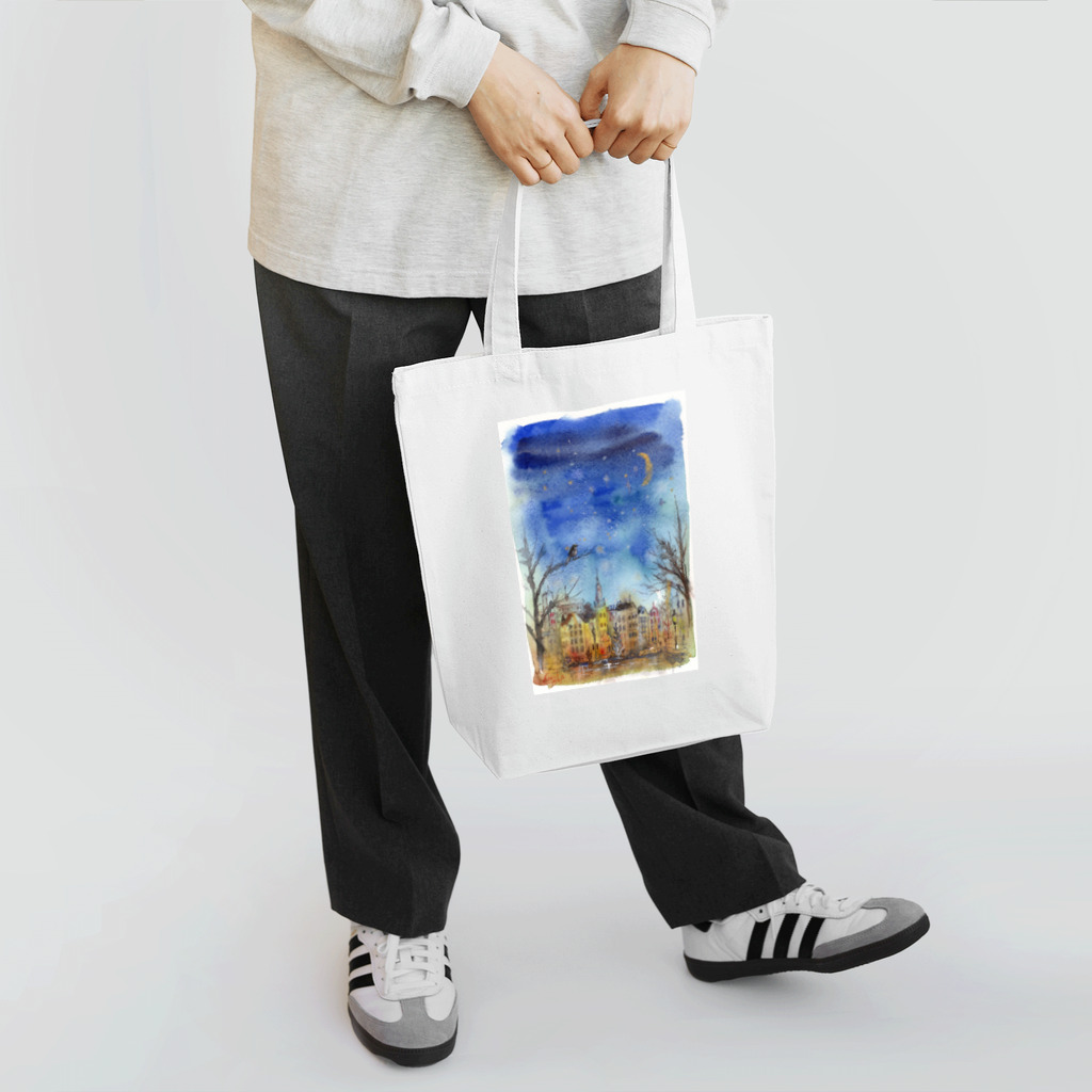 Mari Saasakiの藍色の夜 Tote Bag