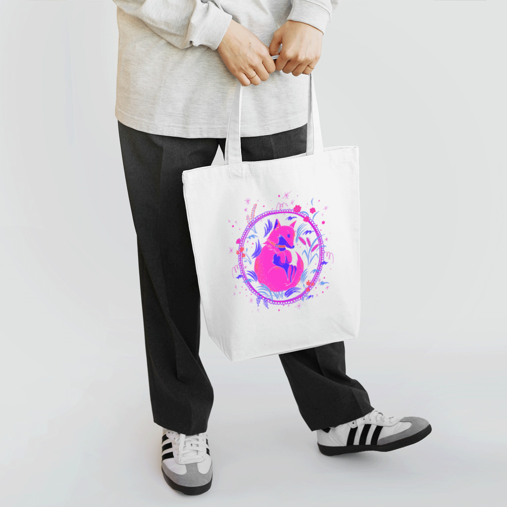 たかはし あいさのキツネ犬のお昼寝(pink) Tote Bag