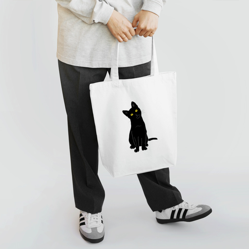 小鳥と映画館の小首をかしげるあざとい黒猫ちゃん Tote Bag