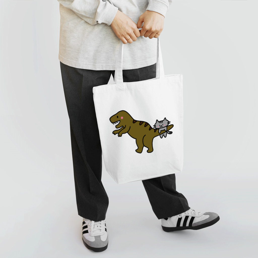 youmei_koumeの恐竜くんとネコちゃん Tote Bag