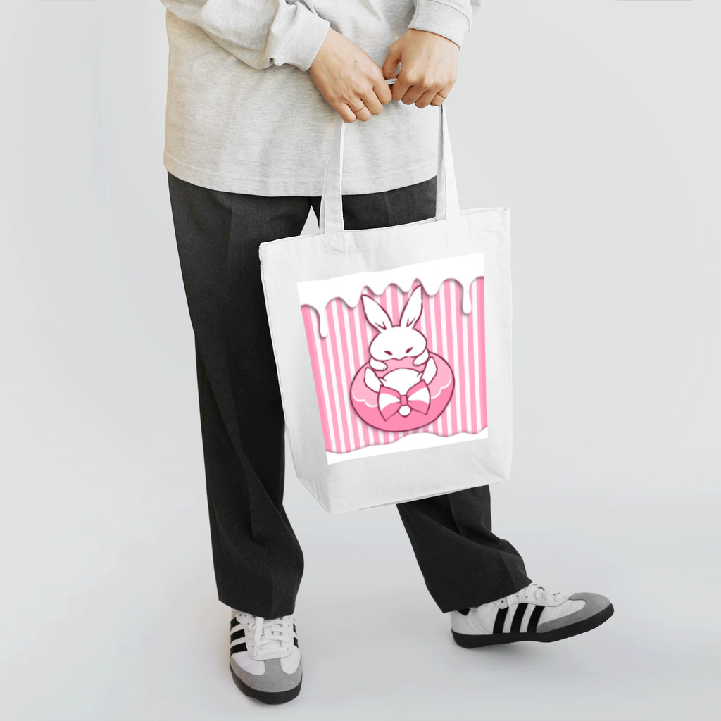 ぽいどのゆめかわroomのどーなつあにまる【うさぎ】ロゴ無し Tote Bag