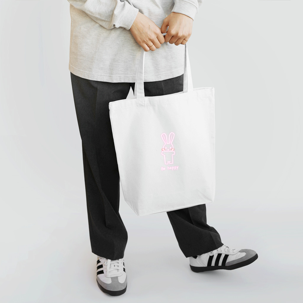 ヒムロファクトリーのネオン✘ウサギ　ホワイト Tote Bag