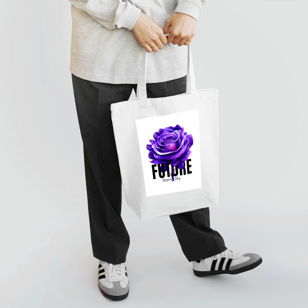 Future Starry Skyの紫色の薔薇 Tote Bag