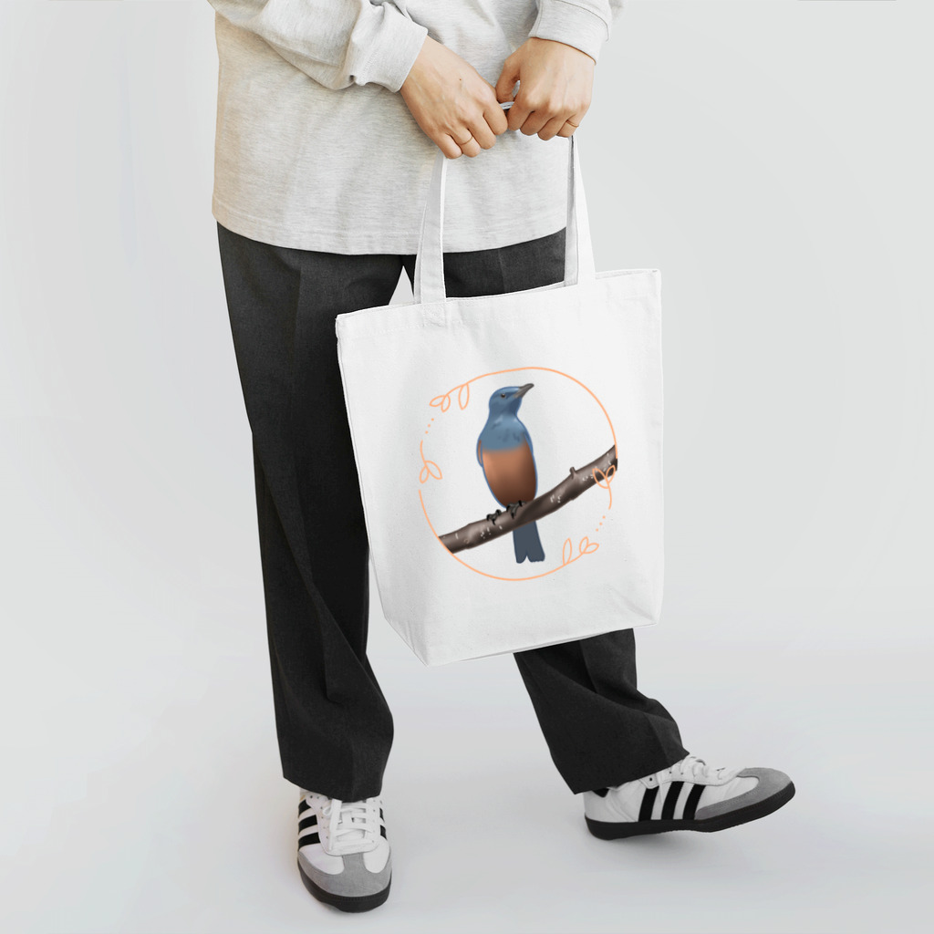 やちよ｜リアル鳥イラストのイソヒヨドリさん♂ Tote Bag
