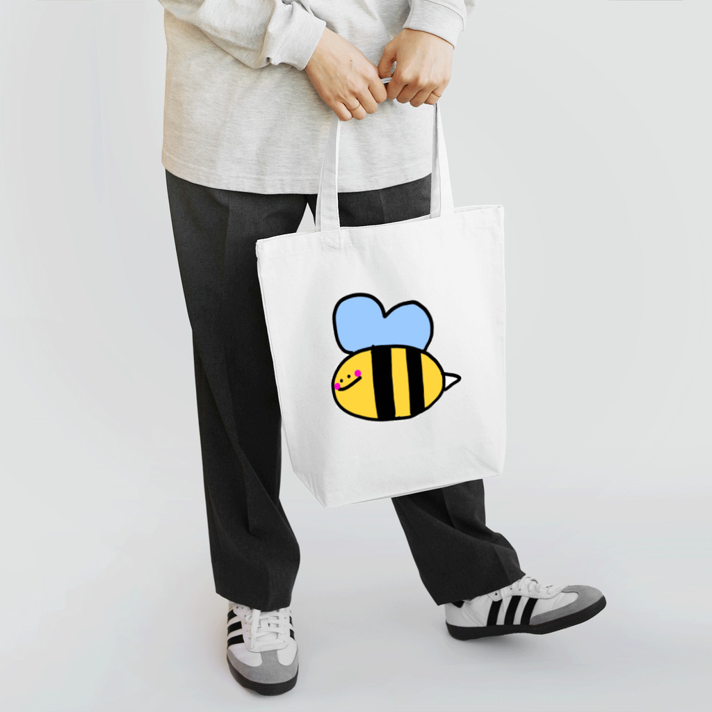 LoveAmooNのへんてこキャラクター はちさんの『びー』🐝💗 トートバッグ