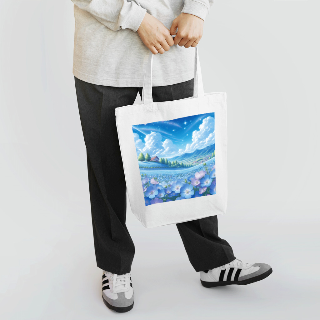 天(そら)のアトリエの幻想的な空とネモフィラの丘 Tote Bag