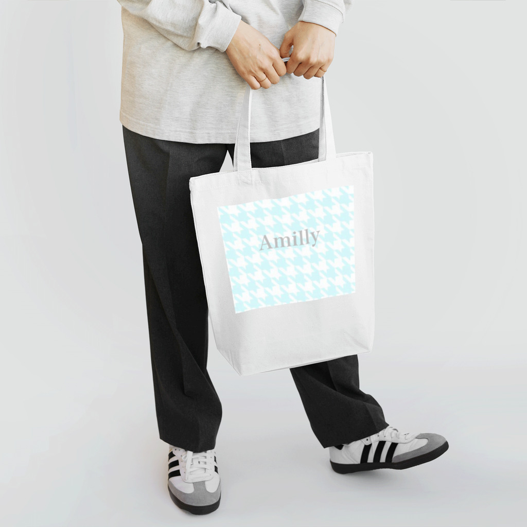 Amillyの千鳥柄ロゴ Tote Bag