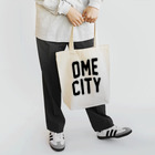 JIMOTOE Wear Local Japanの青梅市 OME CITY ロゴブラック トートバッグ