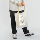 cute styleのLucky Flower Silver Blue Tote Bag