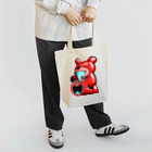 Hurryz HUNGRY BEARのHurryz HUNGRY BEAR レッドメタル風 Tote Bag