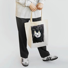 コミック&ブラックのクレヨン白猫 Tote Bag