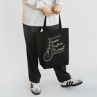free MUSIC and MINDの【白字】free MUSIC and MIND トートバッグ Tote Bag