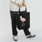 Yuhki | おばけのゆうき 公式オンラインショップの両足で立つフラミンゴ(ちぎり絵) 에코백