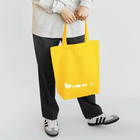 中野ピク氏ショップ SUZURI支店の歩くカルガモの親子 白塗り トートバッグ