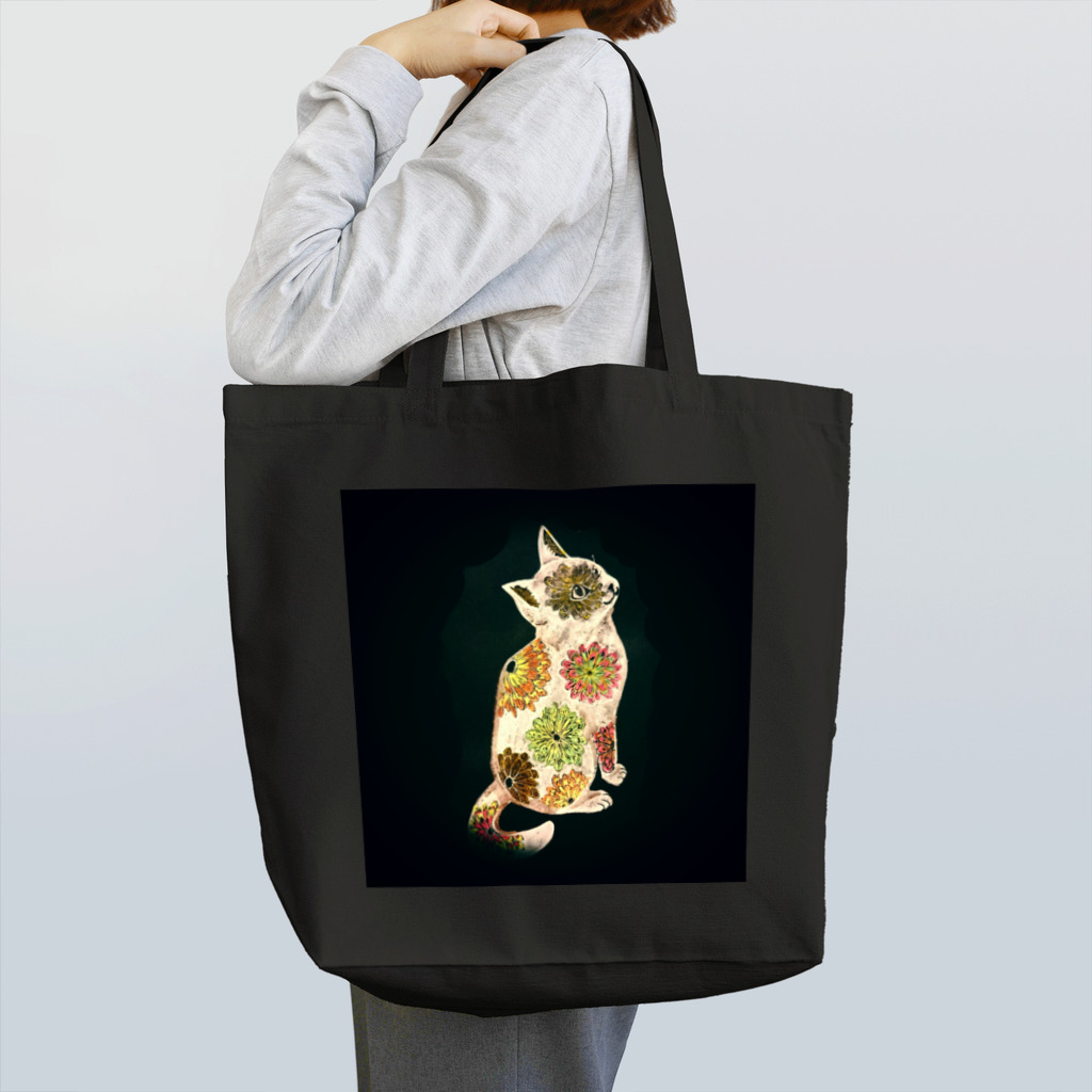 Sa-coのFLOWER CAT Tote Bag