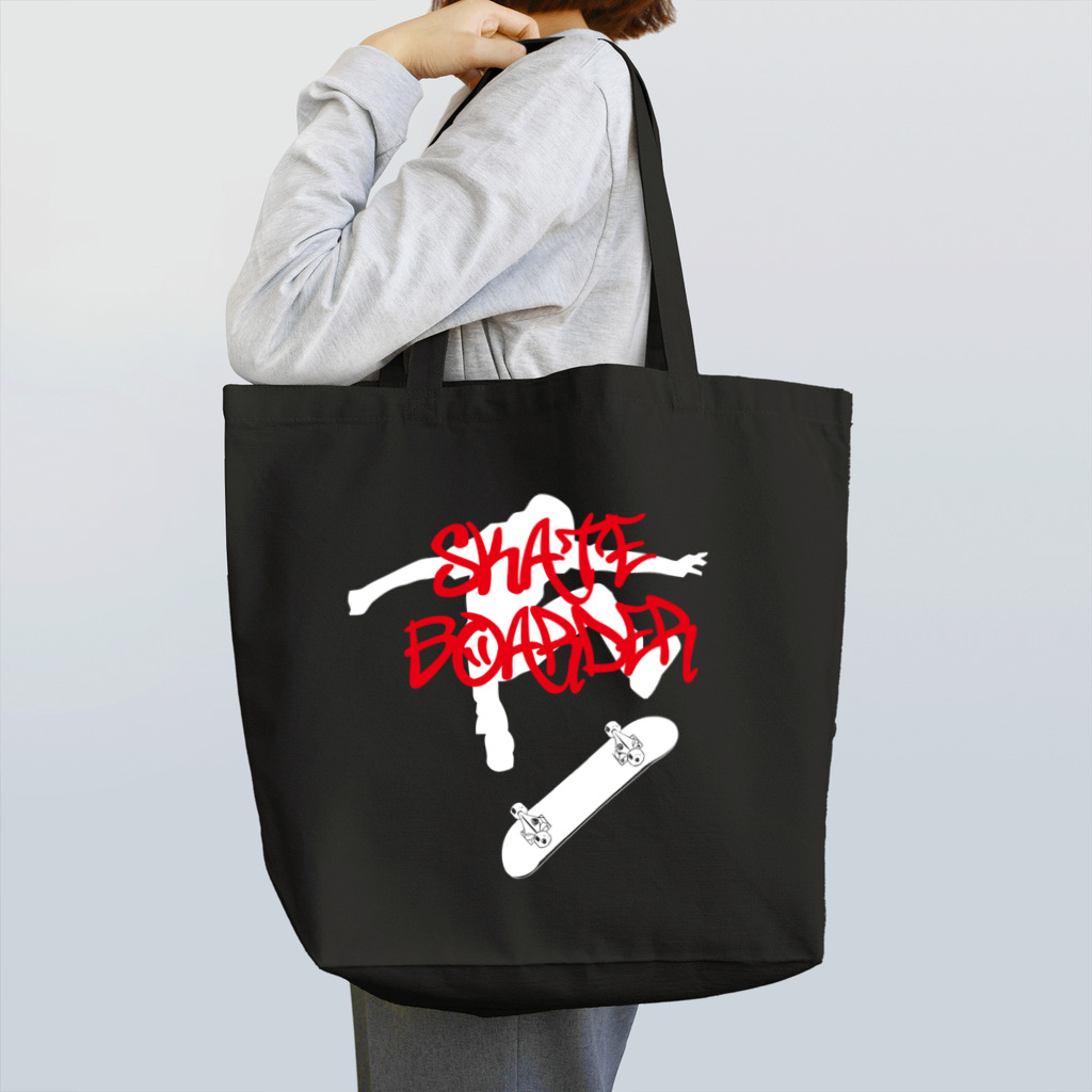 DRIPPEDのSKATEBOARDER-スケートボーダー-白ロゴ Tote Bag