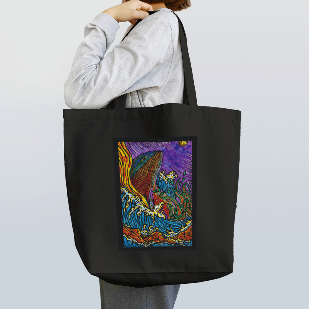 MUYU /  Animal ArtistのWhale Bound For The Moon Tote Bag