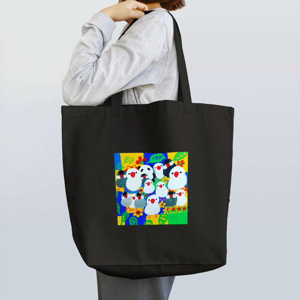 Bunbonbenの文鳥一家小松菜推奨の会 Tote Bag