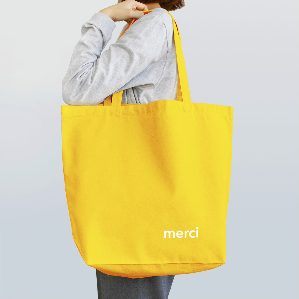 merciのmerci standard white logo tote bag トートバッグ