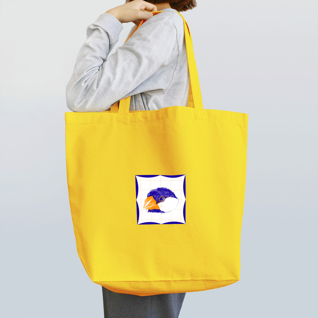 一般のオレンジ×ブルーの文鳥 Tote Bag