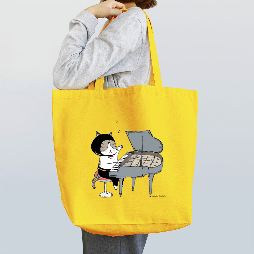 ほっかむねこ屋（アトリエほっかむ）のピアノねこ Tote Bag