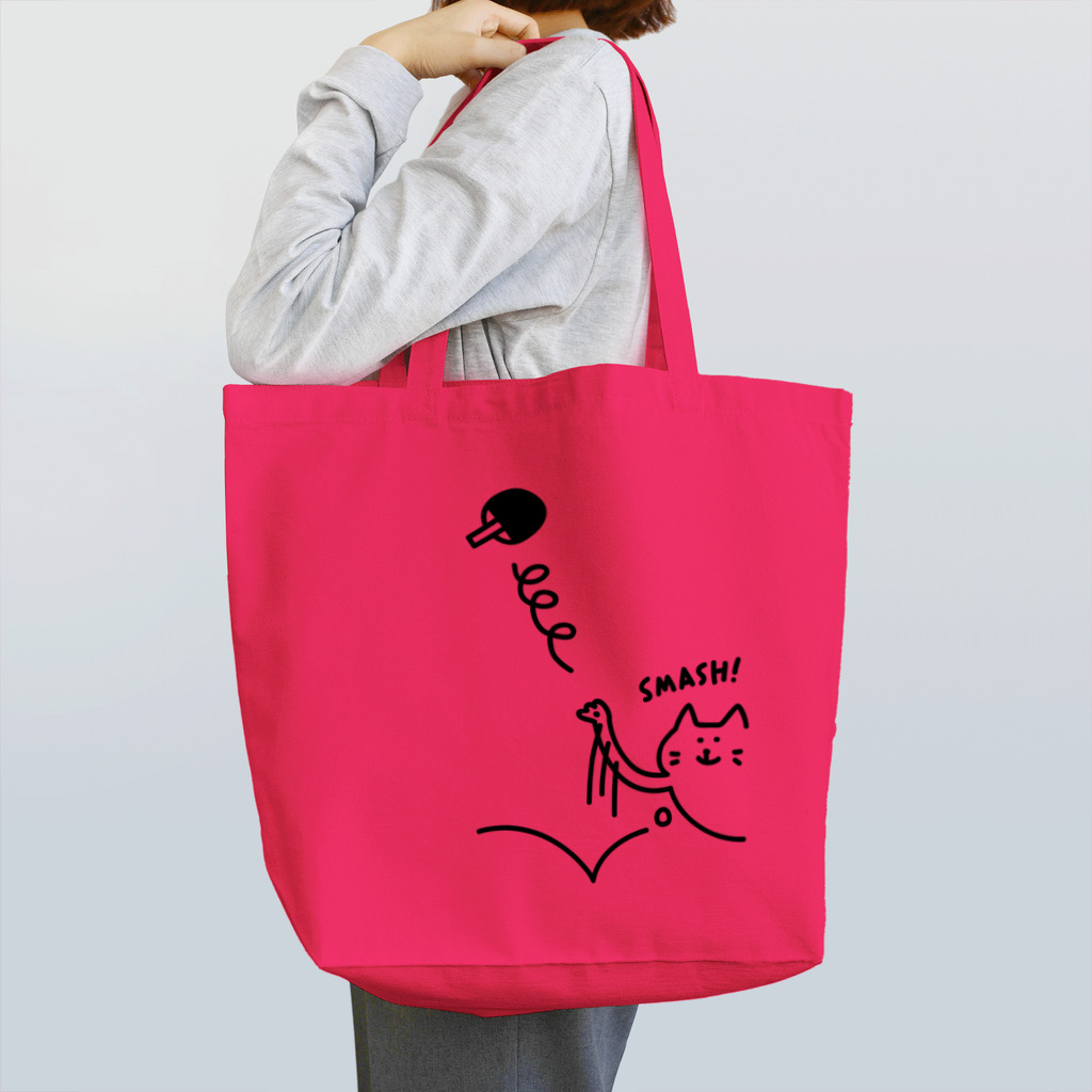 PokuStarの卓球　ネコのSMASH! Tote Bag