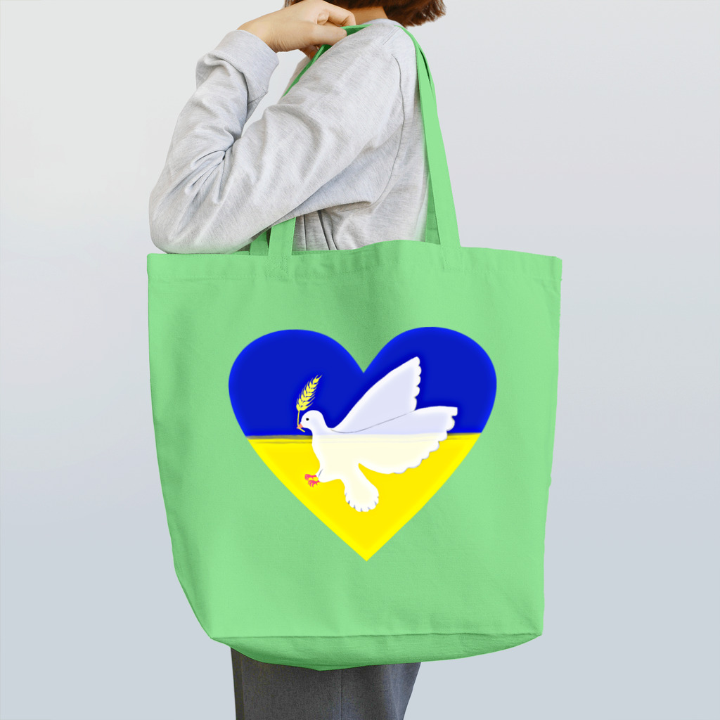 LalaHangeulのPray For Peace ウクライナ応援 トートバッグ