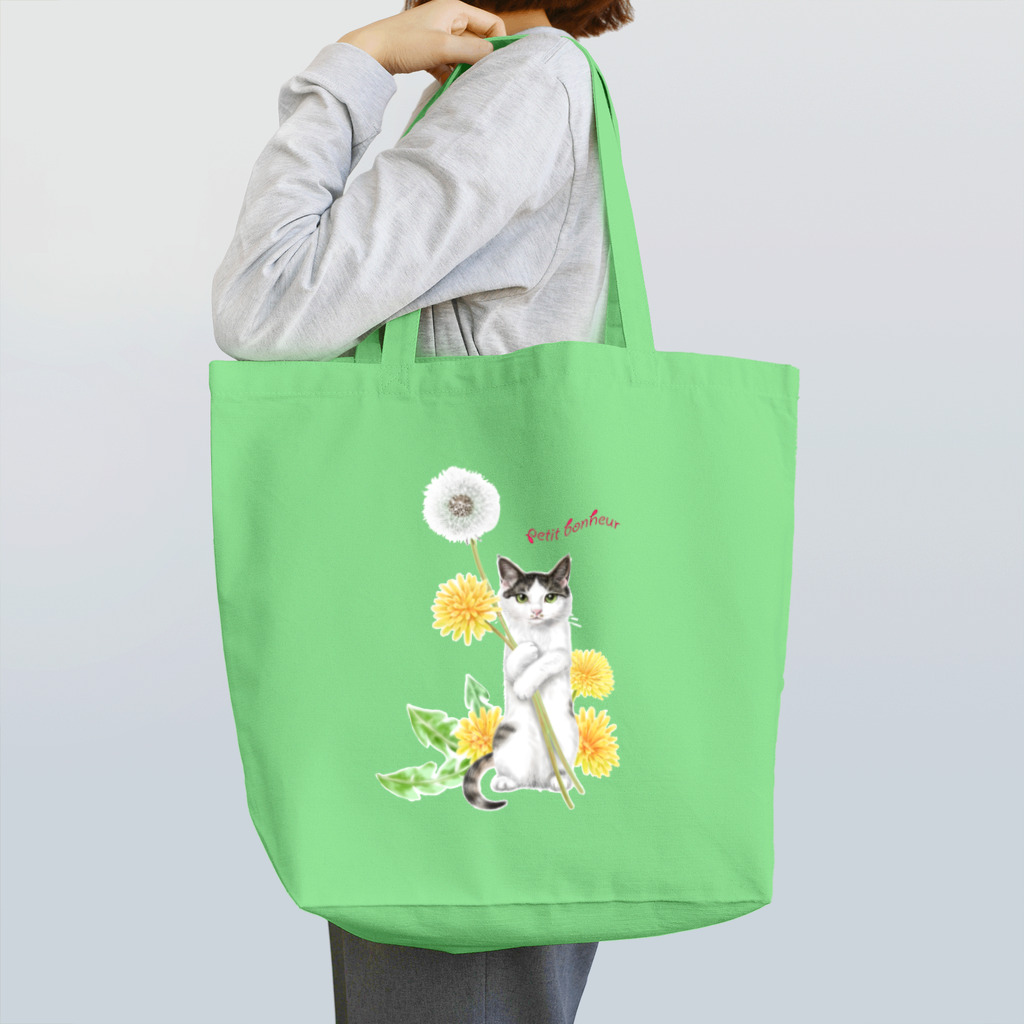 Ａｔｅｌｉｅｒ　Ｈｅｕｒｅｕｘのタンポポとサバトラ子猫② Tote Bag