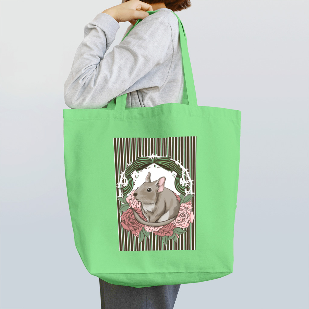 Lichtmuhleのレジメンタルストライプ×デグー Tote Bag