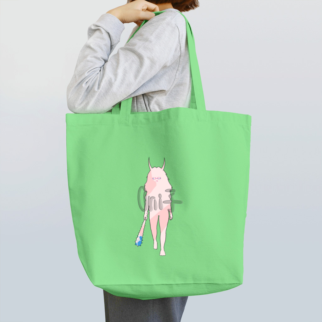 へびもぐらストアーの金棒とOni子ちゃん(ピンク) Tote Bag