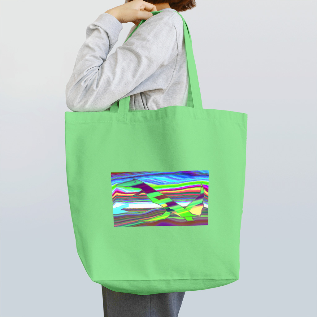 水草の覚醒した 二足歩行・ワニ男君 Tote Bag