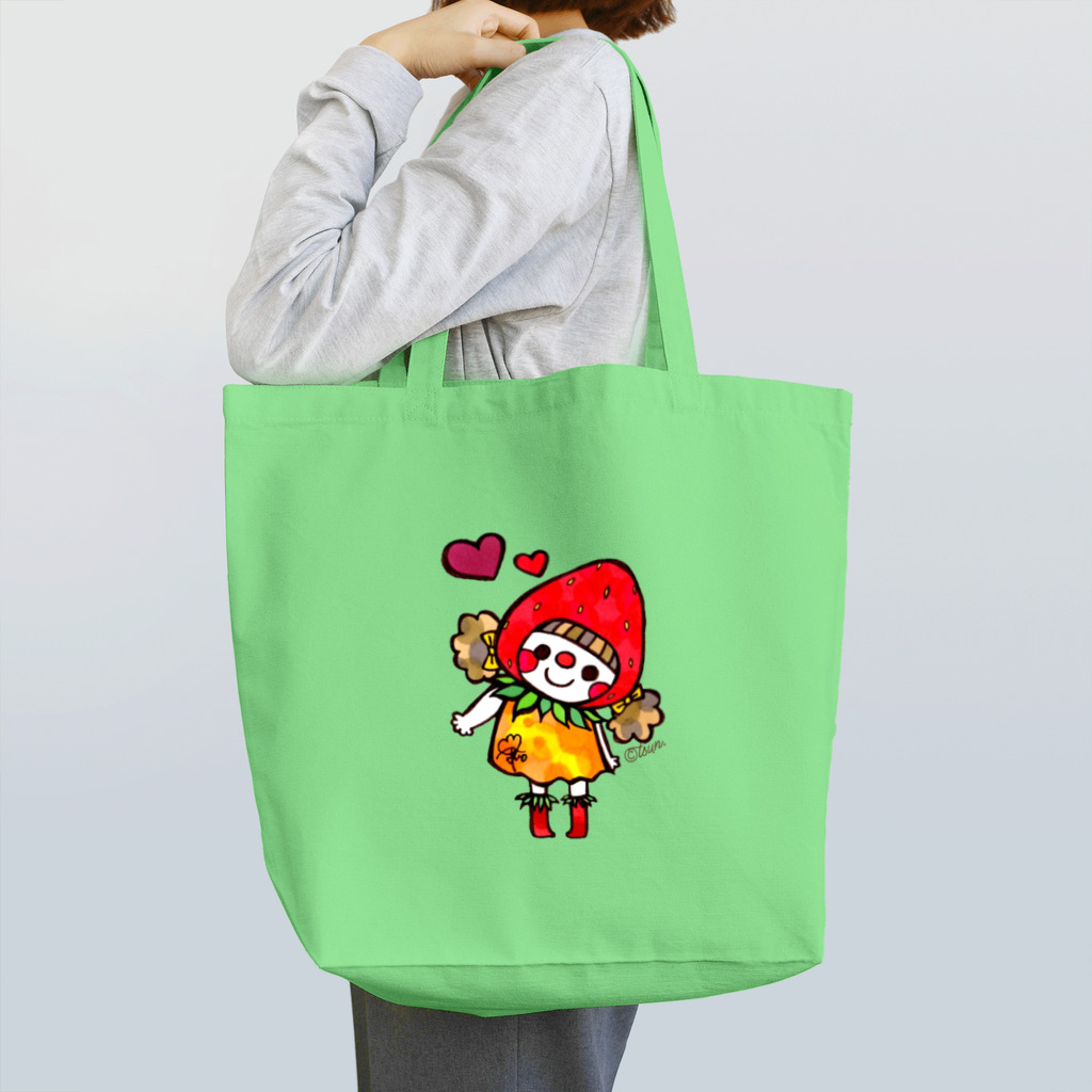 つんたろ村の村長のおみせの想いをどうぞ いちごをどうぞ ～トートバッグ～ Tote Bag