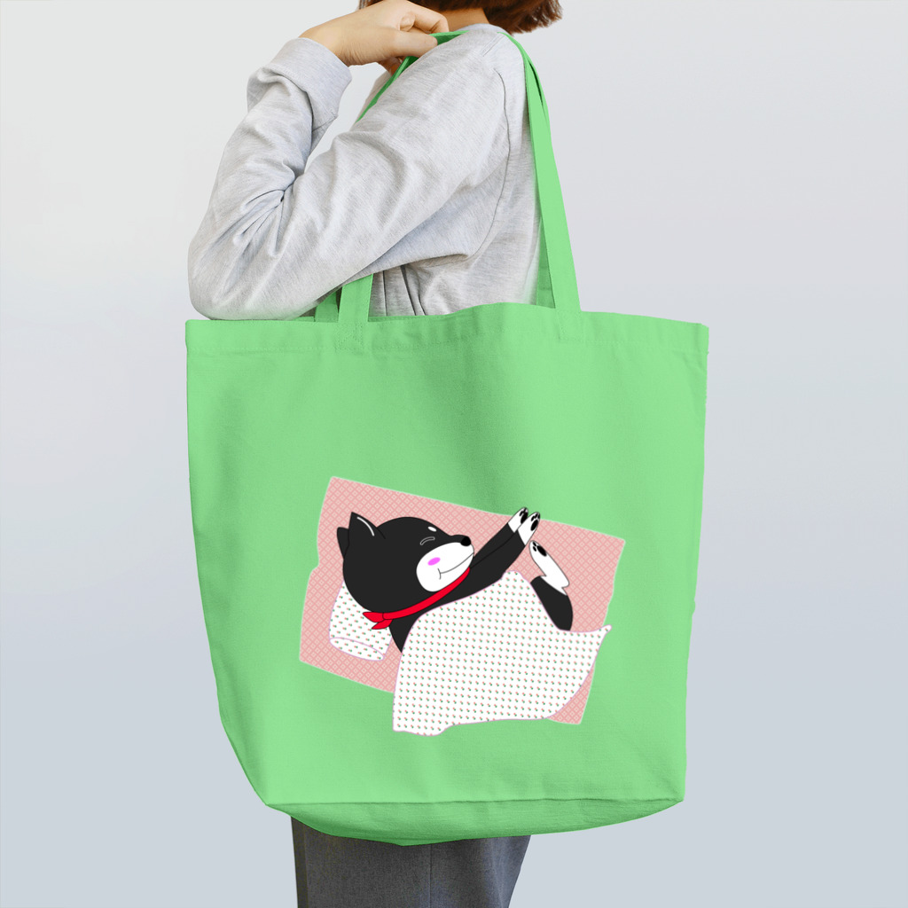 黒柴の梅吉でやんすのお手々ピーン Tote Bag