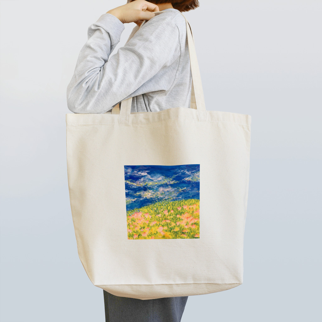 Crayonの空と花 Tote Bag