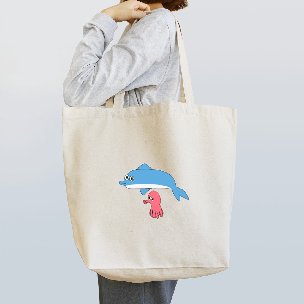 ジュリエットに首ったけ♡の10秒で描いたイルカとタコ Tote Bag