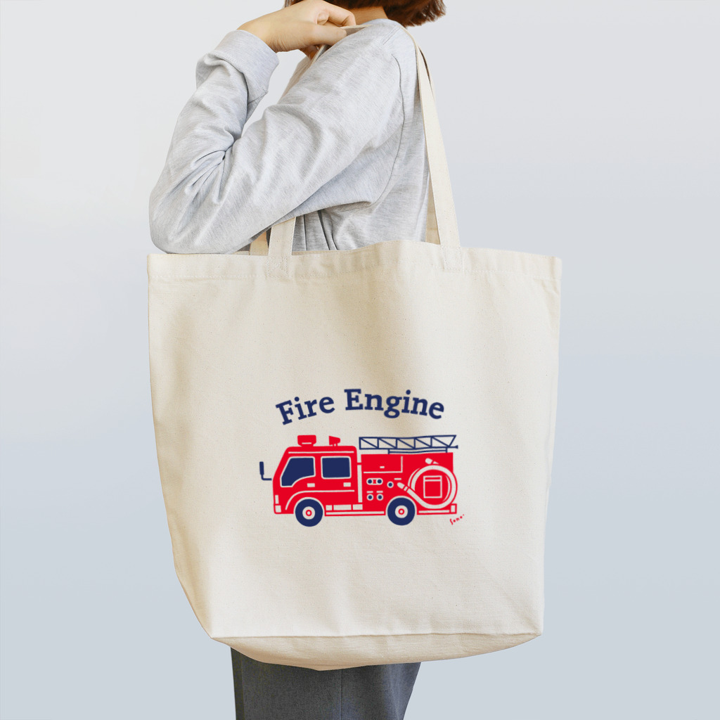 さはらそのこ｜イラストレーターの消防車　Fire Engine Tote Bag