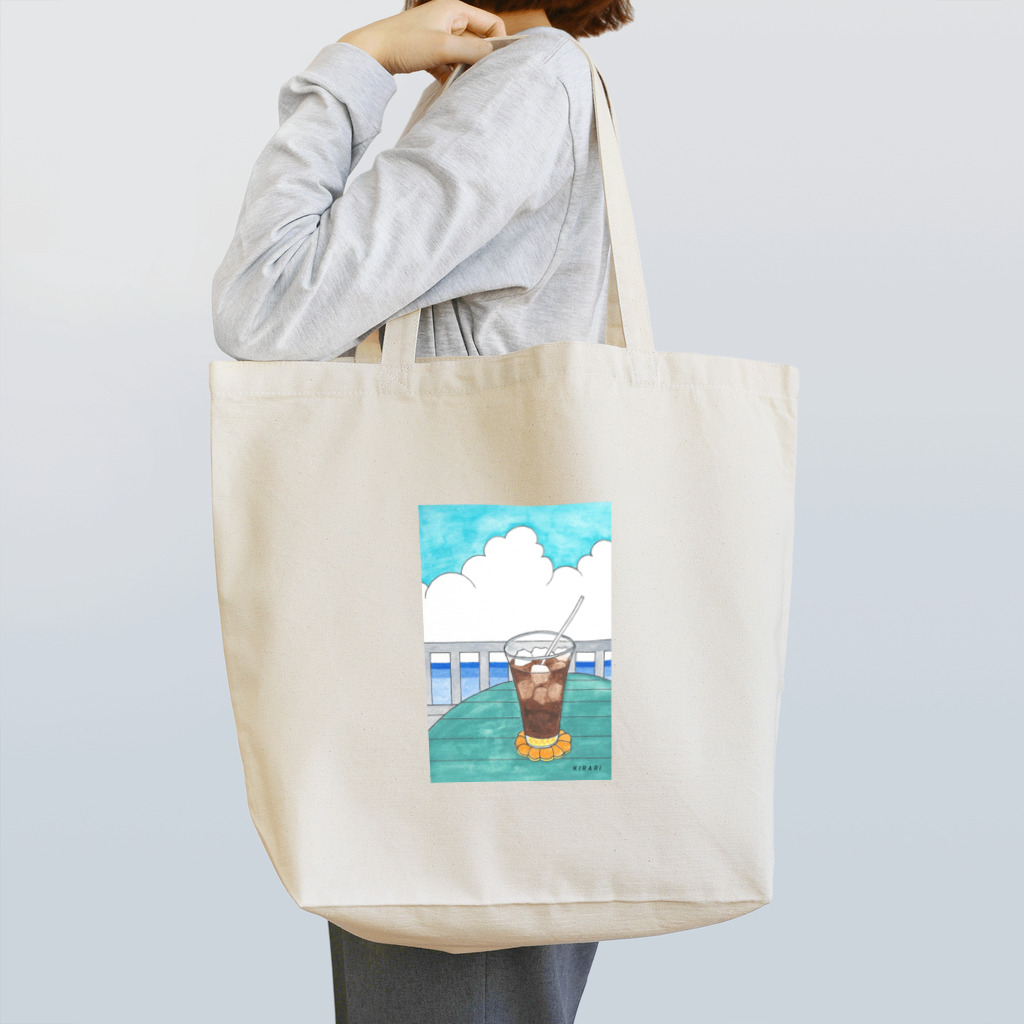 KIRARIの夢色雑貨屋さんの「夏はやっぱりアイスコーヒー♪」 Tote Bag