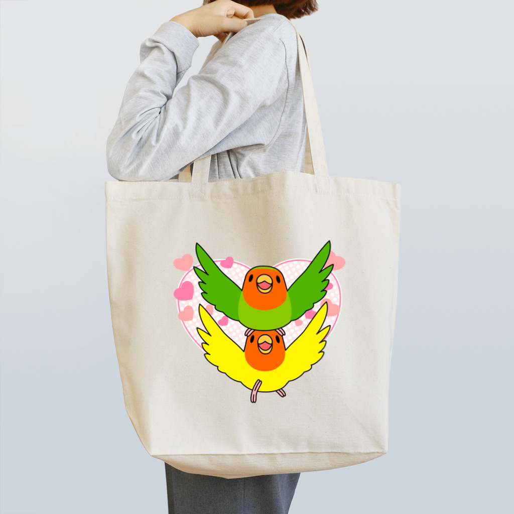 まめるりはことりのラブリーコザクラインコ【まめるりはことり】 Tote Bag