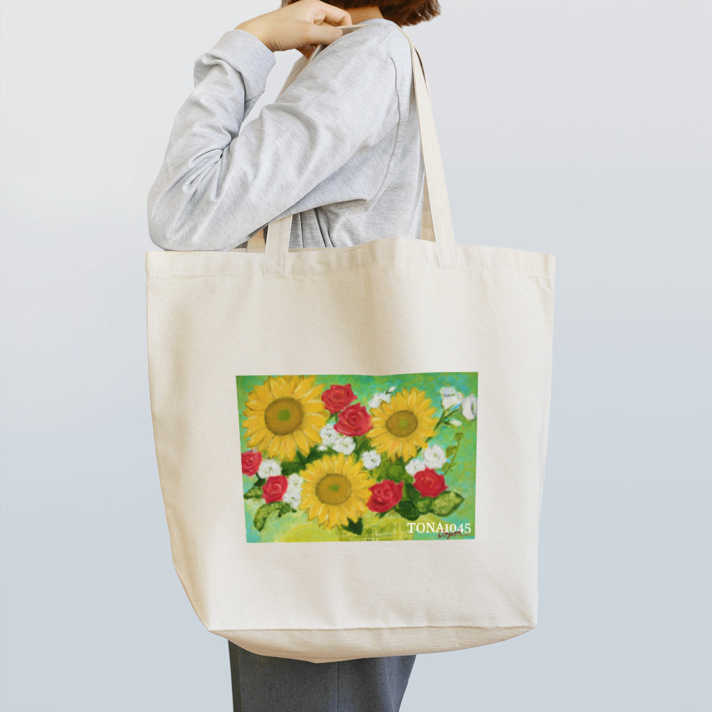 TONA1045のハッピーフラワー Tote Bag