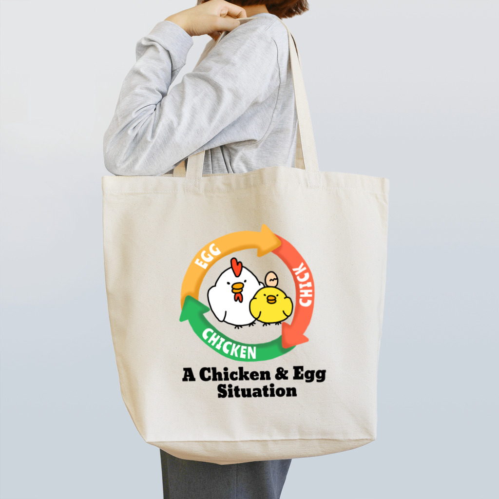 とりやの鶏が先か卵が先か Tote Bag