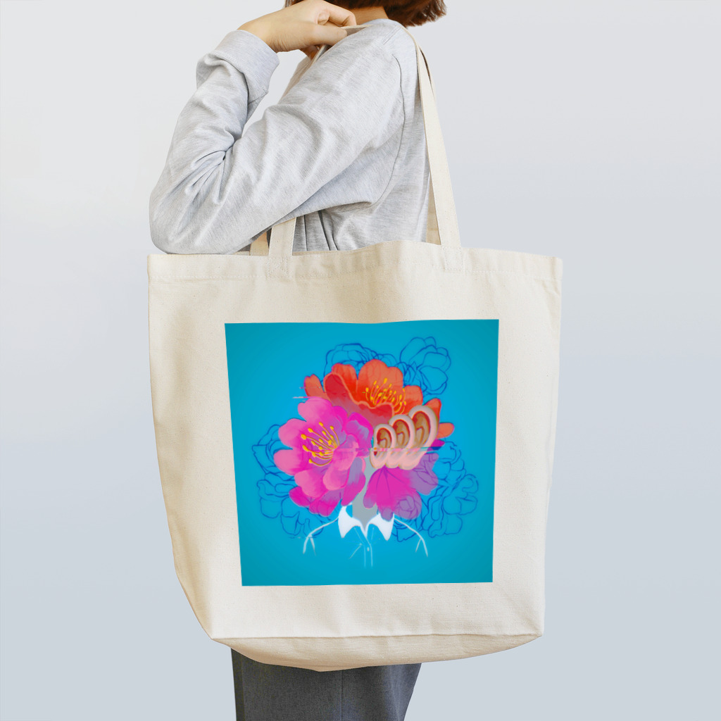 山茶花模様の山茶花模様イラストロゴ Tote Bag