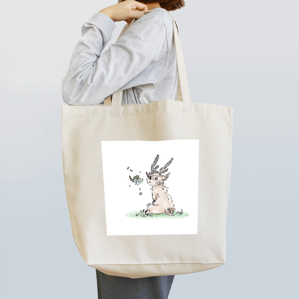 くろねにゃこの小鳥が歌いにくるよ Tote Bag