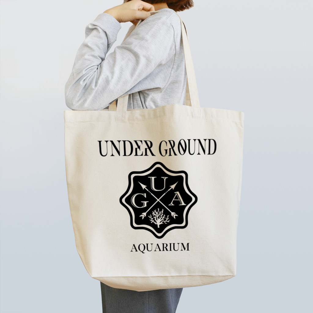 鐘倉 しゅう by UNDER GROUND AQUARIUMのUGA ロゴ 【BLACK】 トートバッグ