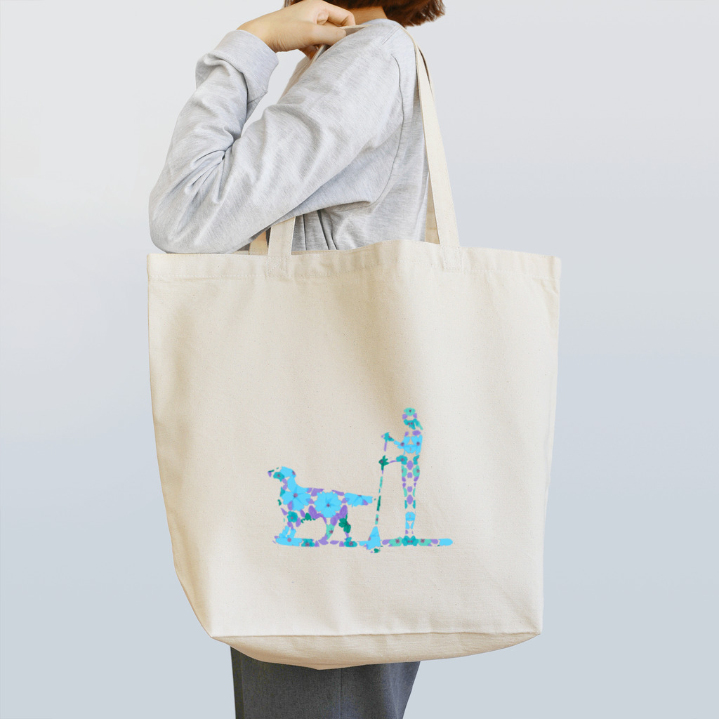 AtelierBoopのSUPdog フラットコーテッドレトリバー　青 Tote Bag