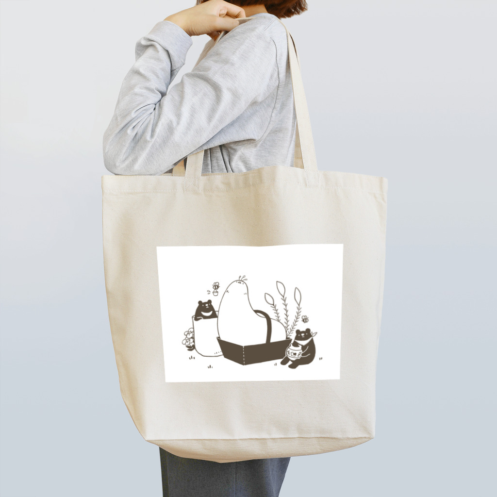 こっこくらげ。のくじゃくま。 Tote Bag