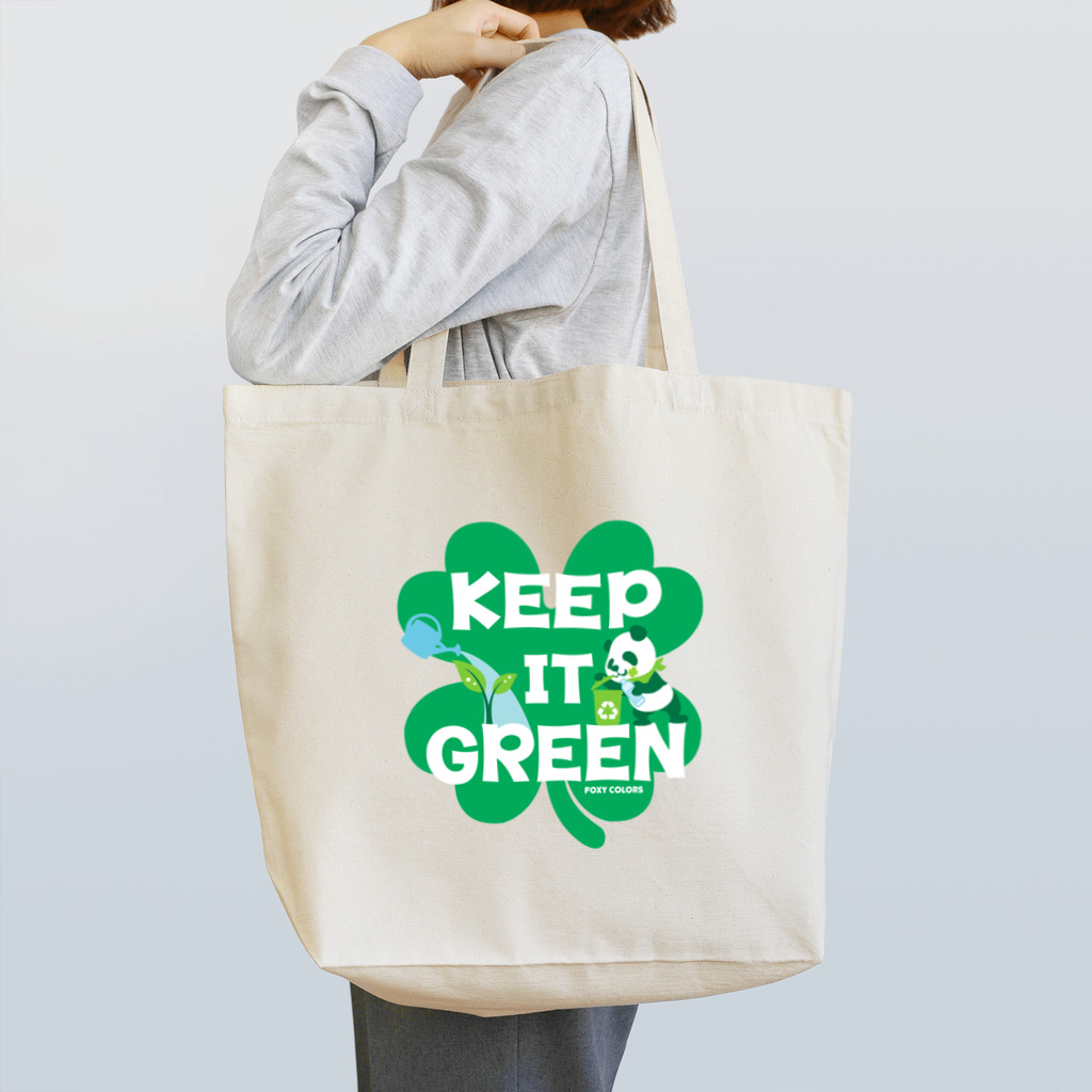 FOXY COLORSのエコ・パンダ ECO PANDA グリーン大作戦 Tシャツ green トートバッグ