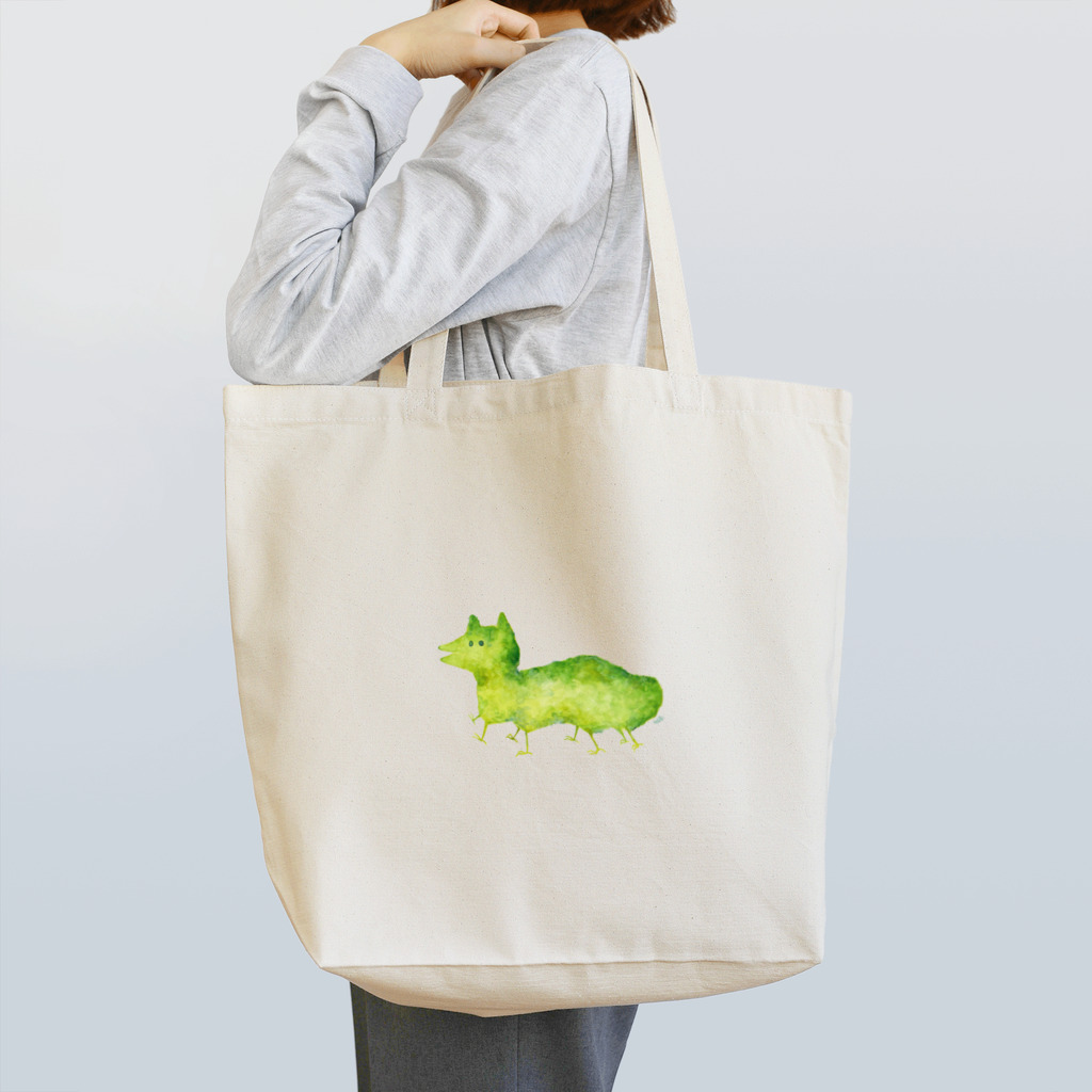 ドラ水彩の水彩イラスト　緑猫 Tote Bag